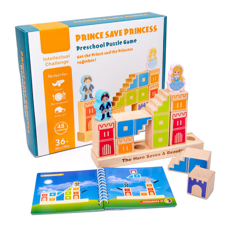 ToysCart Wooden Building Blocks Toy Prince Save The Princess Interactive Game For Kids 3d Blocks