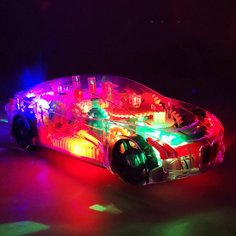 ToysCart Electric Universal Gear Mechanical Concept Colorful Light Music Transparent Toy Car