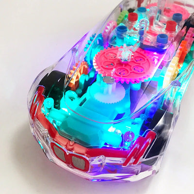 ToysCart Electric Universal Gear Mechanical Concept Colorful Light Music Transparent Toy Car