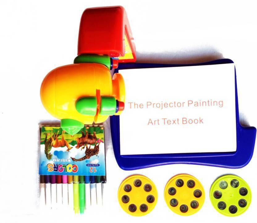 ToysCart Projector Painting Activity Toy Learning Kit With Changeable Slides And 21 Shades Paper Book