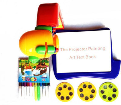 ToysCart Projector Painting Activity Toy Learning Kit With Changeable Slides And 21 Shades Paper Book