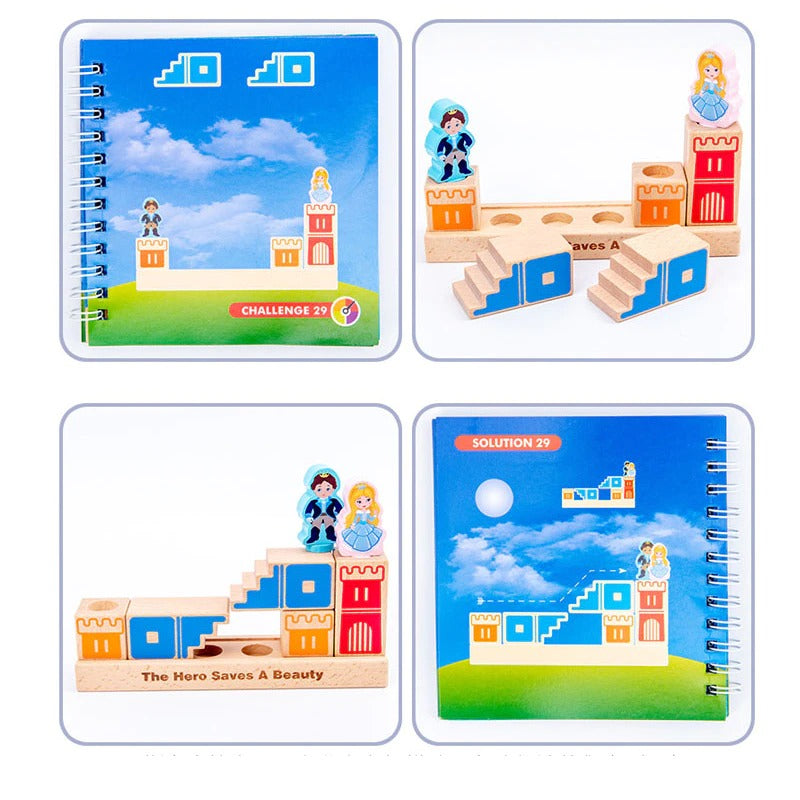 ToysCart Wooden Building Blocks Toy Prince Save The Princess Interactive Game For Kids 3d Blocks