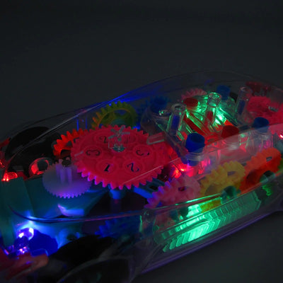 ToysCart Electric Universal Gear Mechanical Concept Colorful Light Music Transparent Toy Car