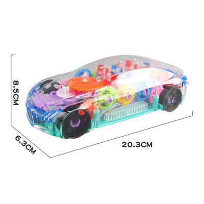 ToysCart Electric Universal Gear Mechanical Concept Colorful Light Music Transparent Toy Car